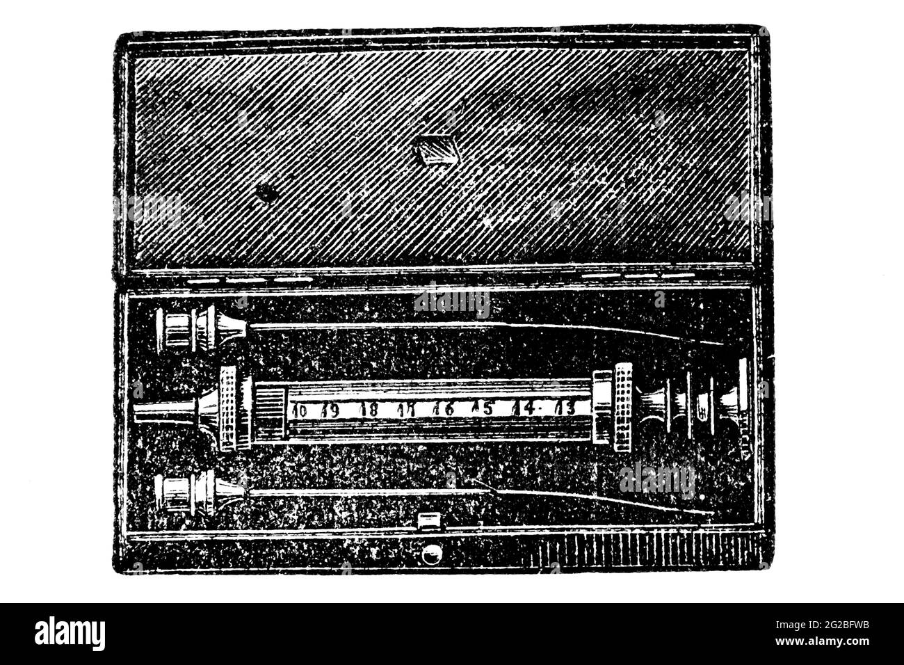 Pravaz Syringe – 1897 Original Vintage Engraved Illustration Stock ...