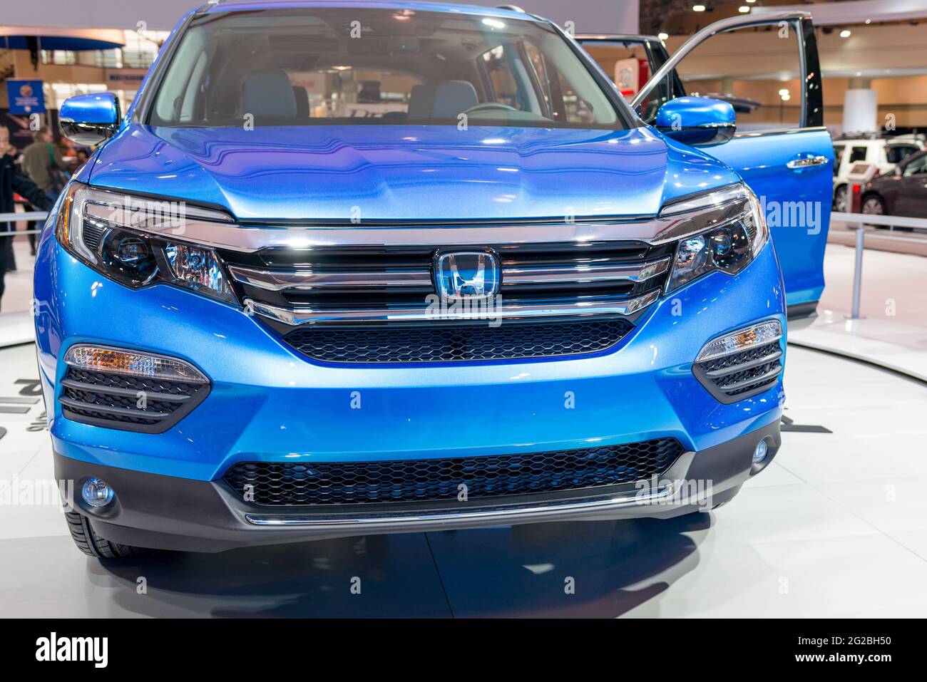 Honda Pilot in the Canadian International AutoShow, CIAS for short, is Canada's largest auto show and most prestigious consumer event in Canada. This Stock Photo