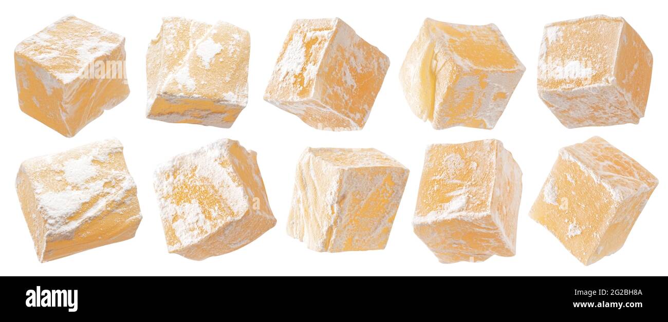 Turkish Delight isolated on white background with clipping path Stock ...