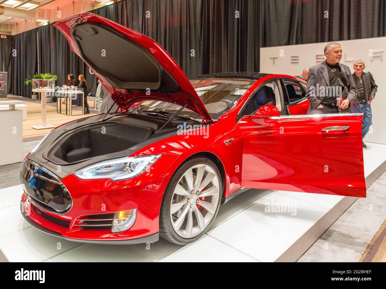 Tesla P85D Fully Electric Car in the Canadian International AutoShow