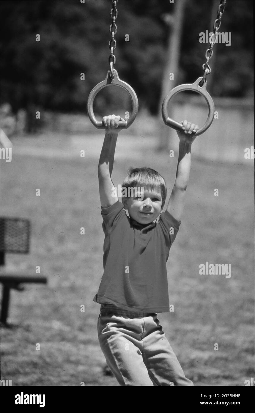 LOS ANGELES, UNITED STATES Jun 04, 2021 Nine year old boy plays with