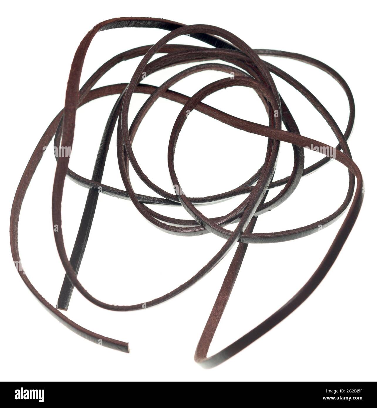 Leather lace isolated on white background Stock Photo Alamy