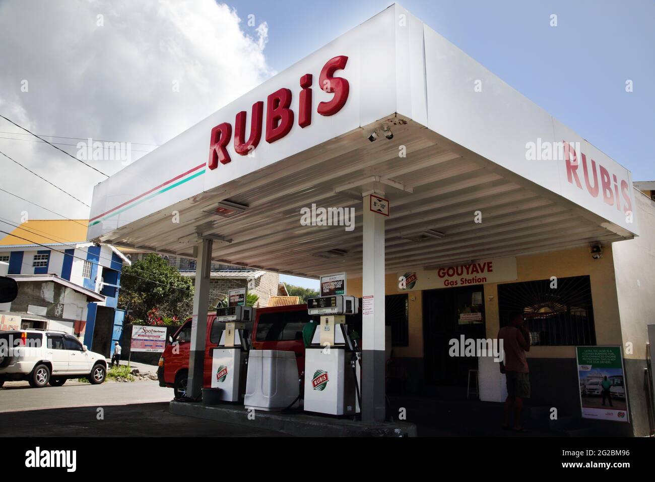 Gouyave Grenada Rubis Petrol Station Stock Photo Alamy