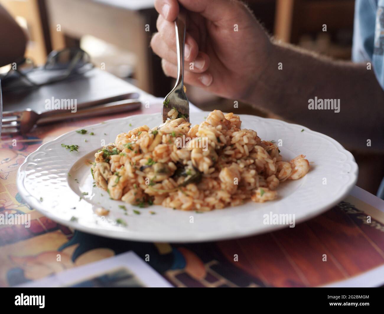 seafood risotto sicily italy Stock Photo