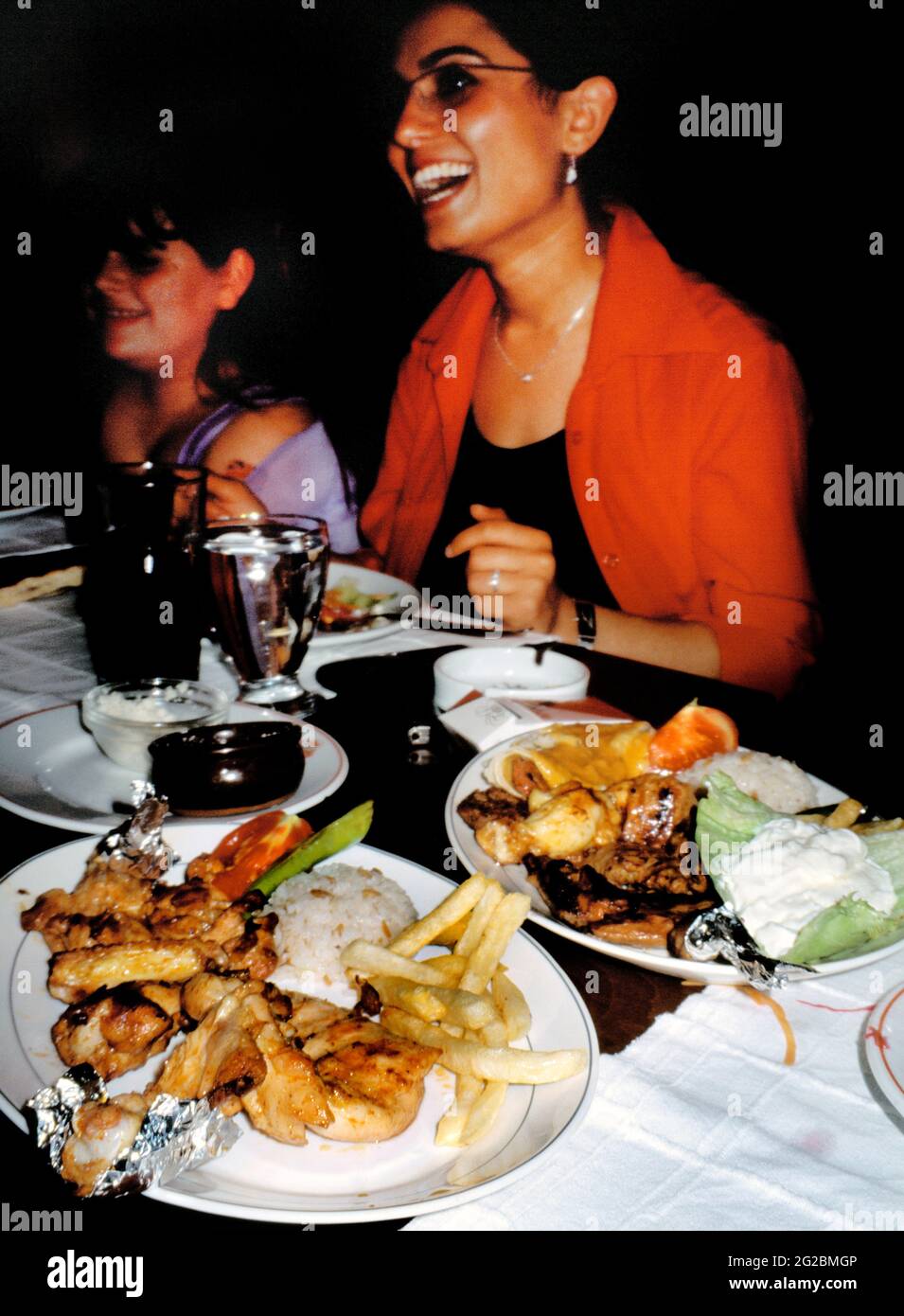 Istanbul Turkey Dinner Party Turkish Woman Laughing Stock Photo