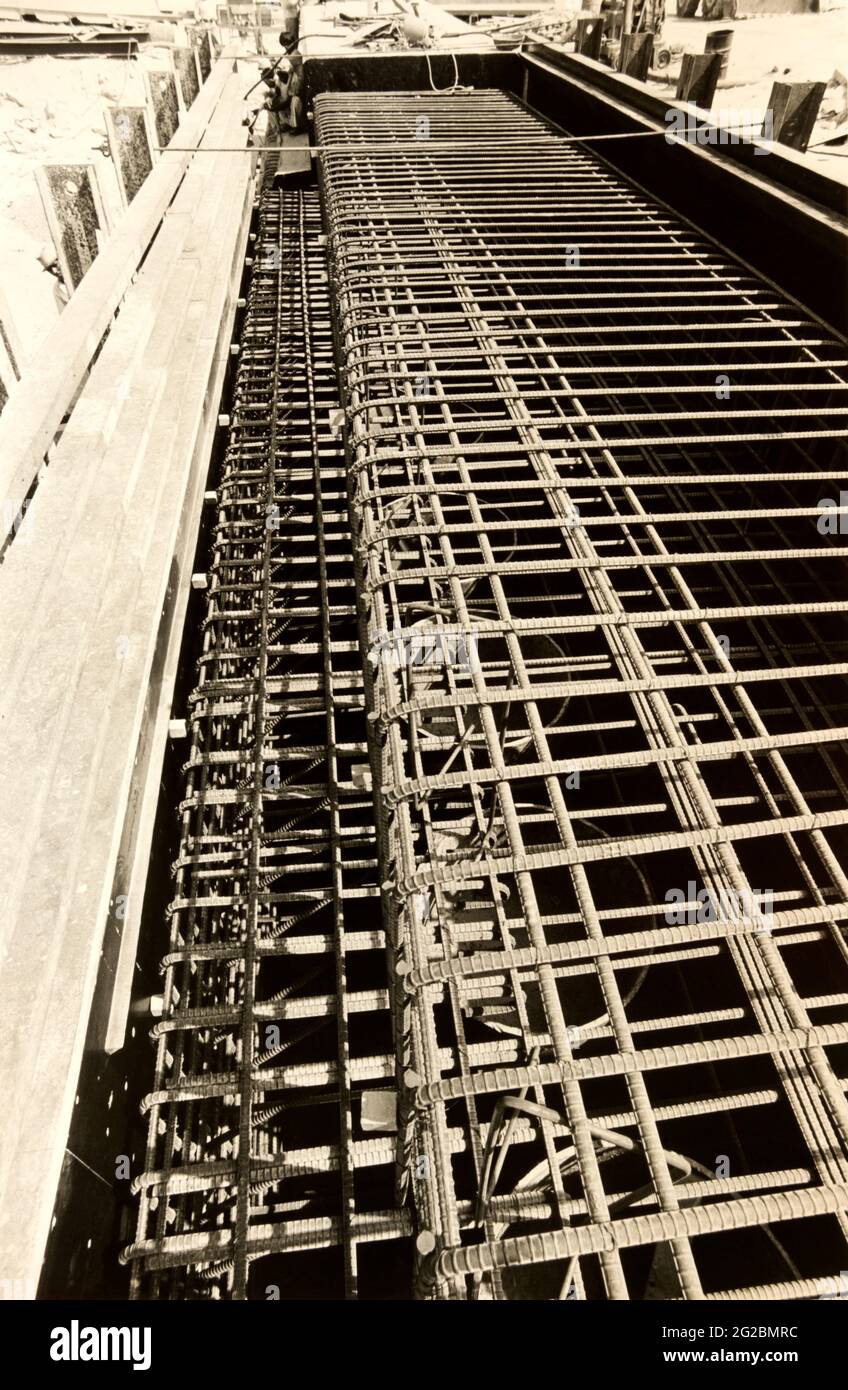 Dubai UAE Construction Reinforcing 1977 Stock Photo