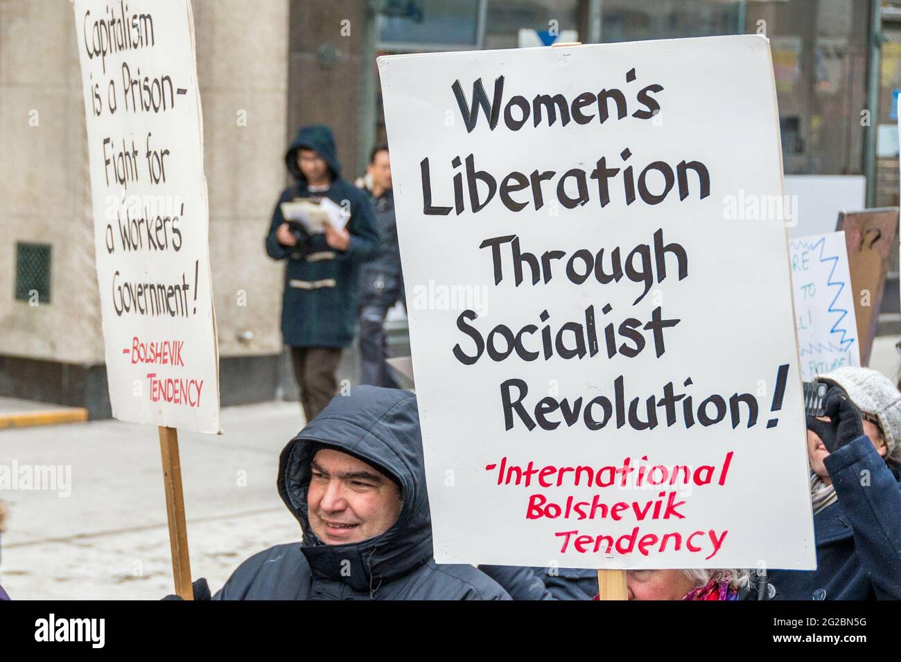 International Women's Day March, Toronto, Canada-March 7, 2015 Stock Photo