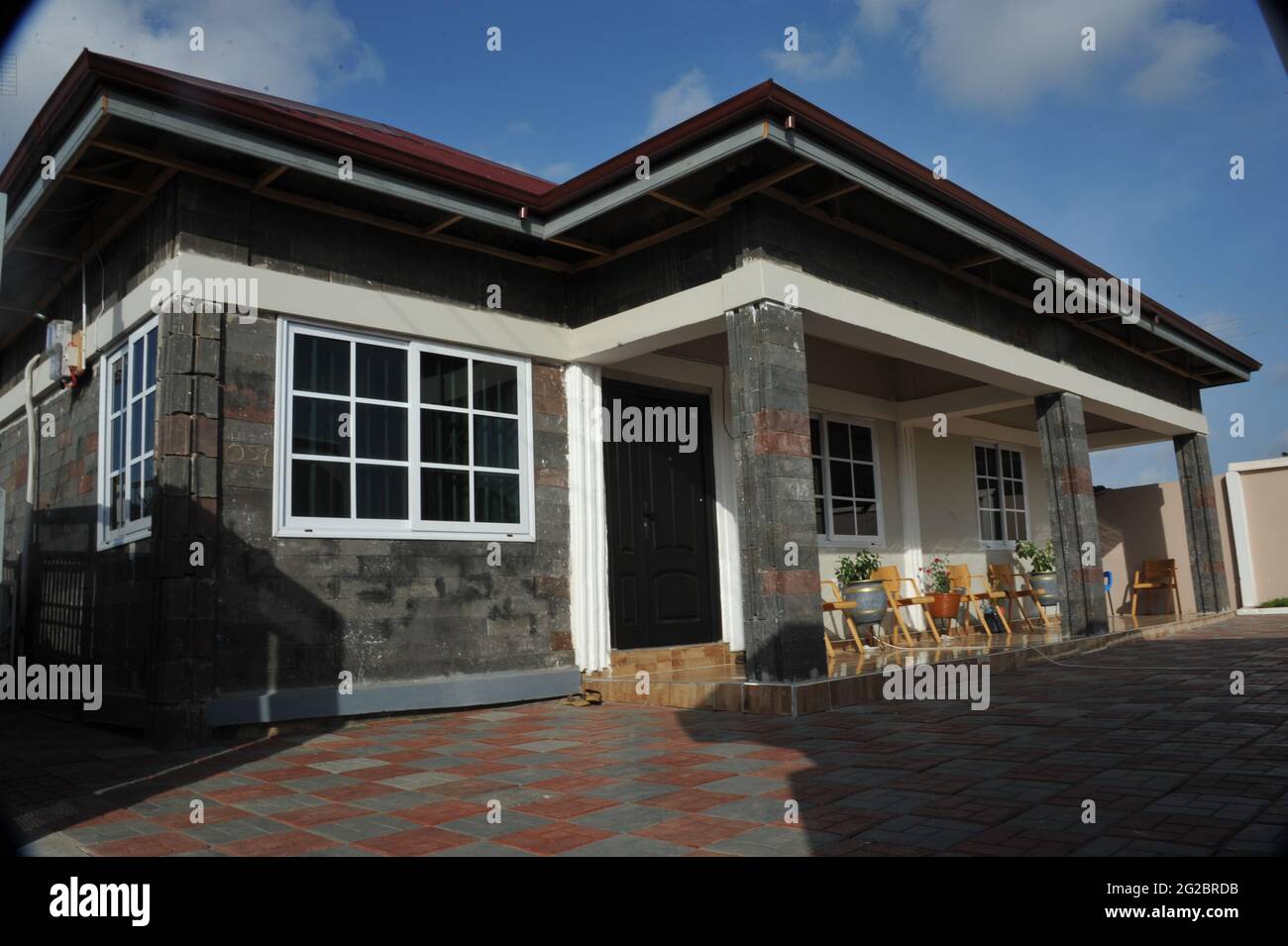 Accra. 27th May, 2021. Photo taken on May 27, 2021 shows a house built