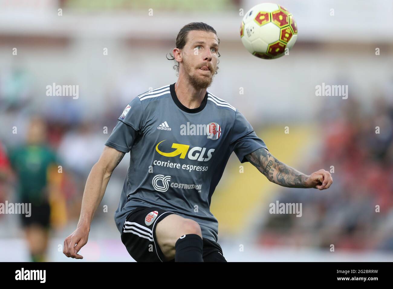 Alessandria, Italy, 9th June 2021. Simone Corazza of US Alessandria during the Serie C match at Stadio Giuseppe Moccagatta - Alessandria, Torino. Picture credit should read: Jonathan Moscrop / Sportimage Credit: Sportimage/Alamy Live News Stock Photo