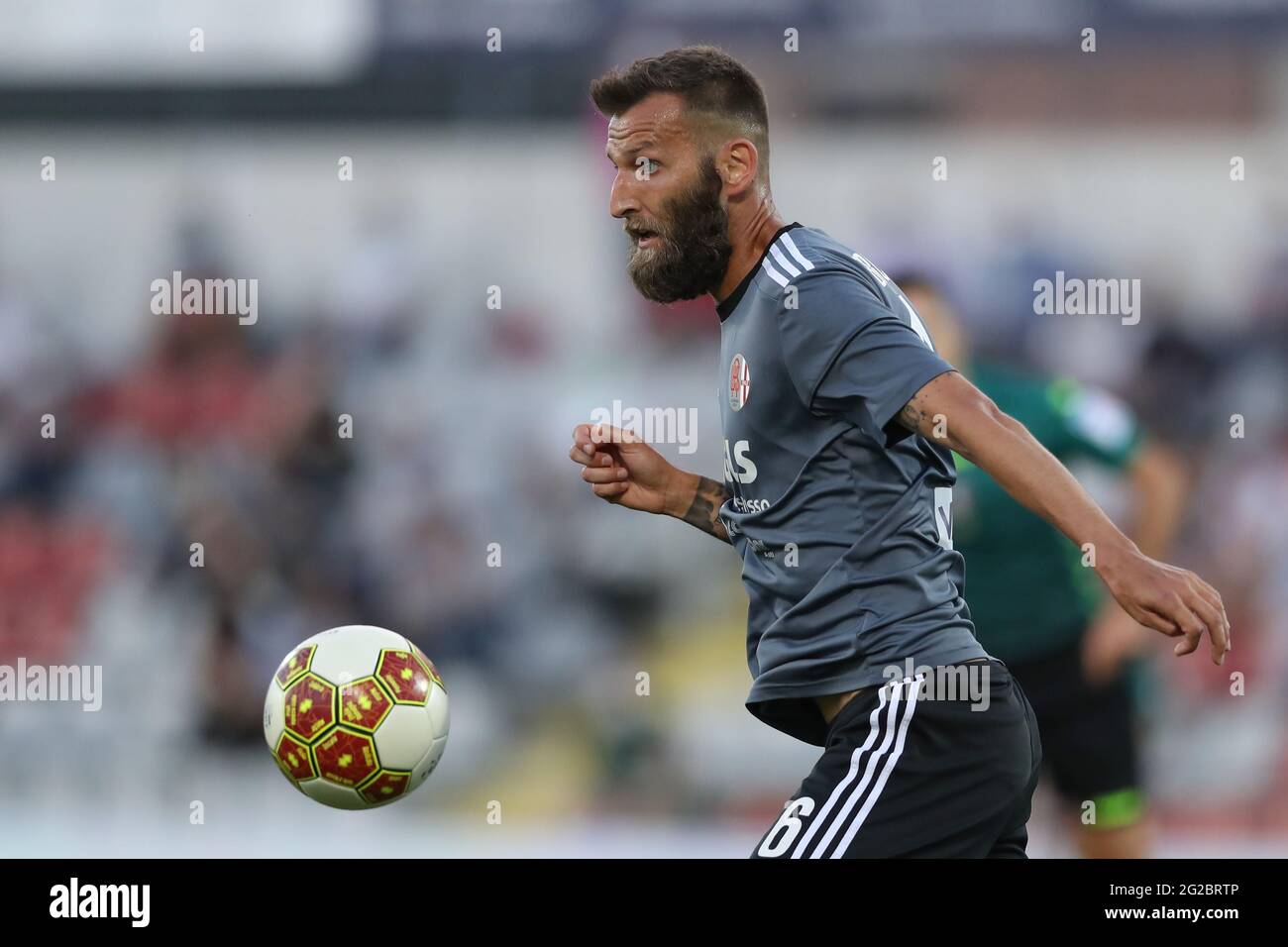 Alessandria, Italy, 9th June 2021. Mirko Bruccini of US Alessandria during the Serie C match at Stadio Giuseppe Moccagatta - Alessandria, Torino. Picture credit should read: Jonathan Moscrop / Sportimage Credit: Sportimage/Alamy Live News Stock Photo