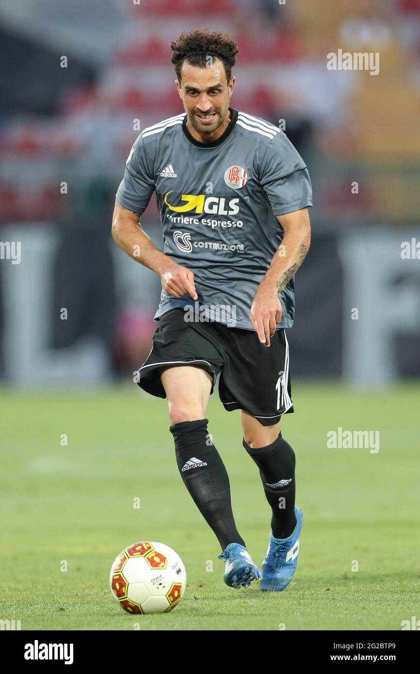 Alessandria, Italy, 9th June 2021. Andrea Arrighini of US Alessandria during the Serie C match at Stadio Giuseppe Moccagatta - Alessandria, Torino. Picture credit should read: Jonathan Moscrop / Sportimage Credit: Sportimage/Alamy Live News Stock Photo
