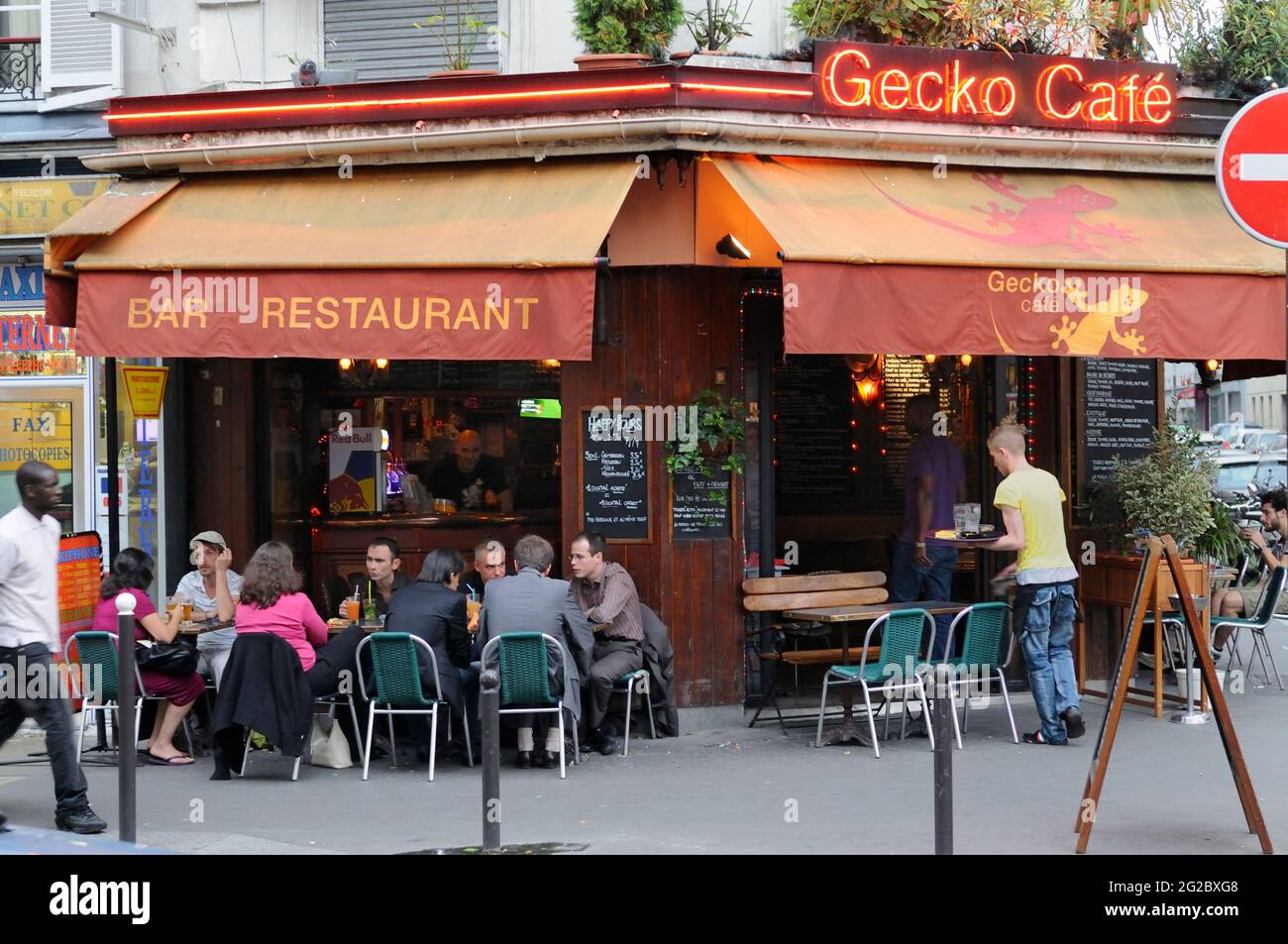 FRANCE. PARIS (75) BELLEVILLE-MENILMONTANT. BAR RUE OBERKAMPF Stock Photo