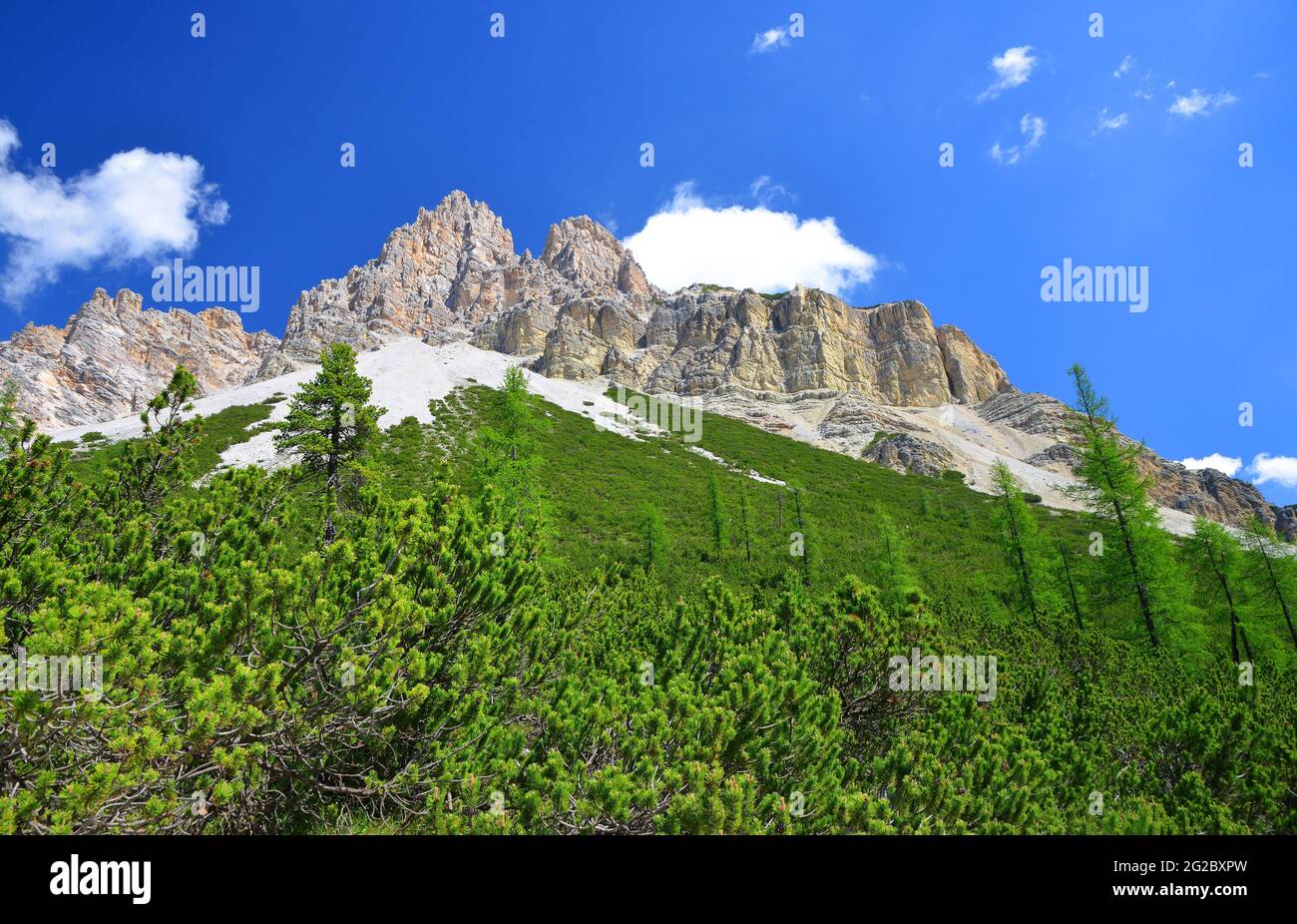 Mountain landscape in Fanes Nature Park, Dolomites Alps, Italy Stock ...