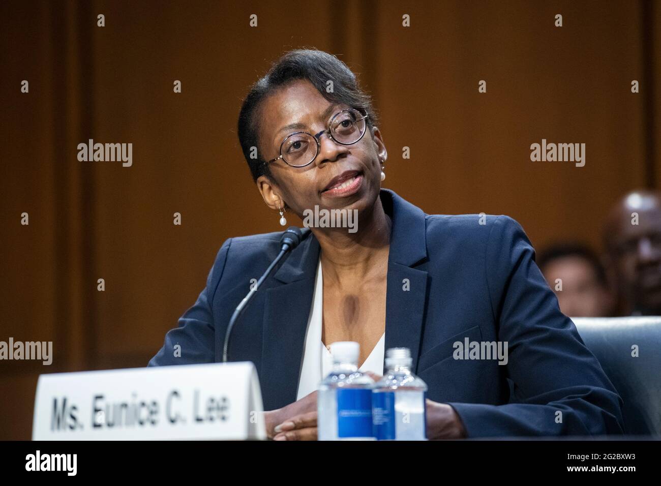 Eunice C. Lee appears before a Senate Committee on the Judiciary hearing  for her nomination to be United States Circuit Judge for the Second  Circuit, in the Hart Senate Office Building in