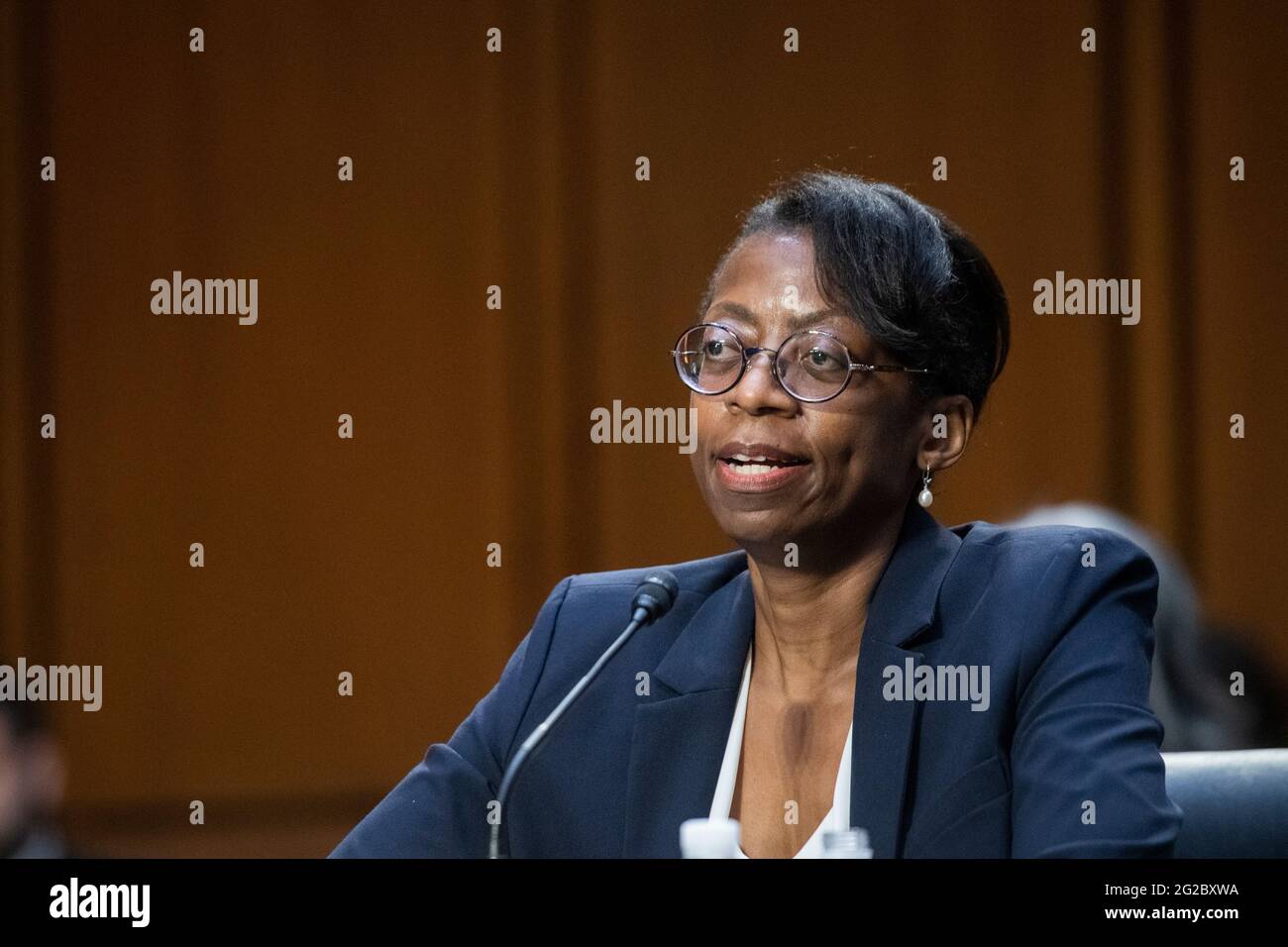 Eunice C. Lee appears before a Senate Committee on the Judiciary hearing  for her nomination to be United States Circuit Judge for the Second  Circuit, in the Hart Senate Office Building in