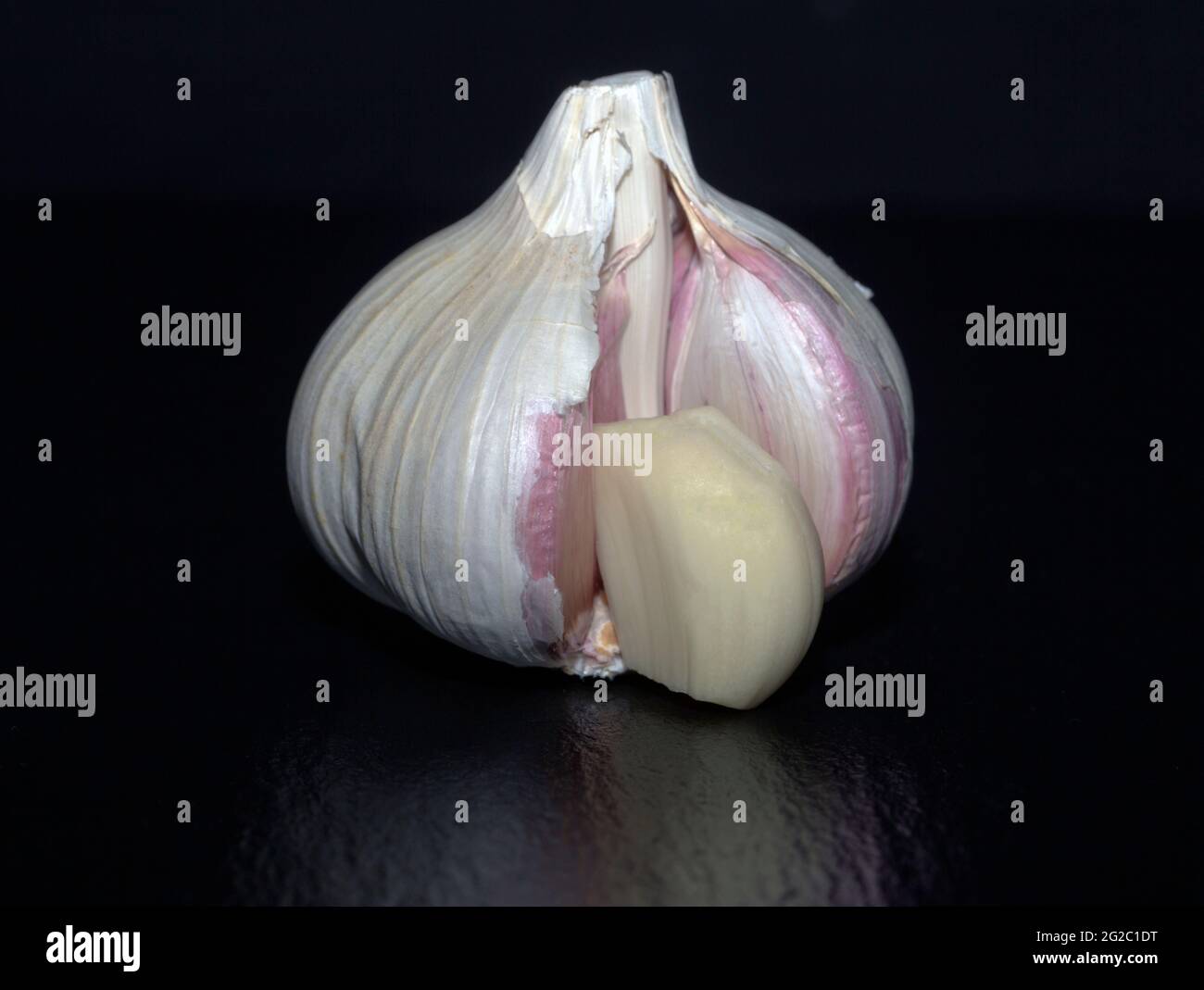 Pink garlic Stock Photo