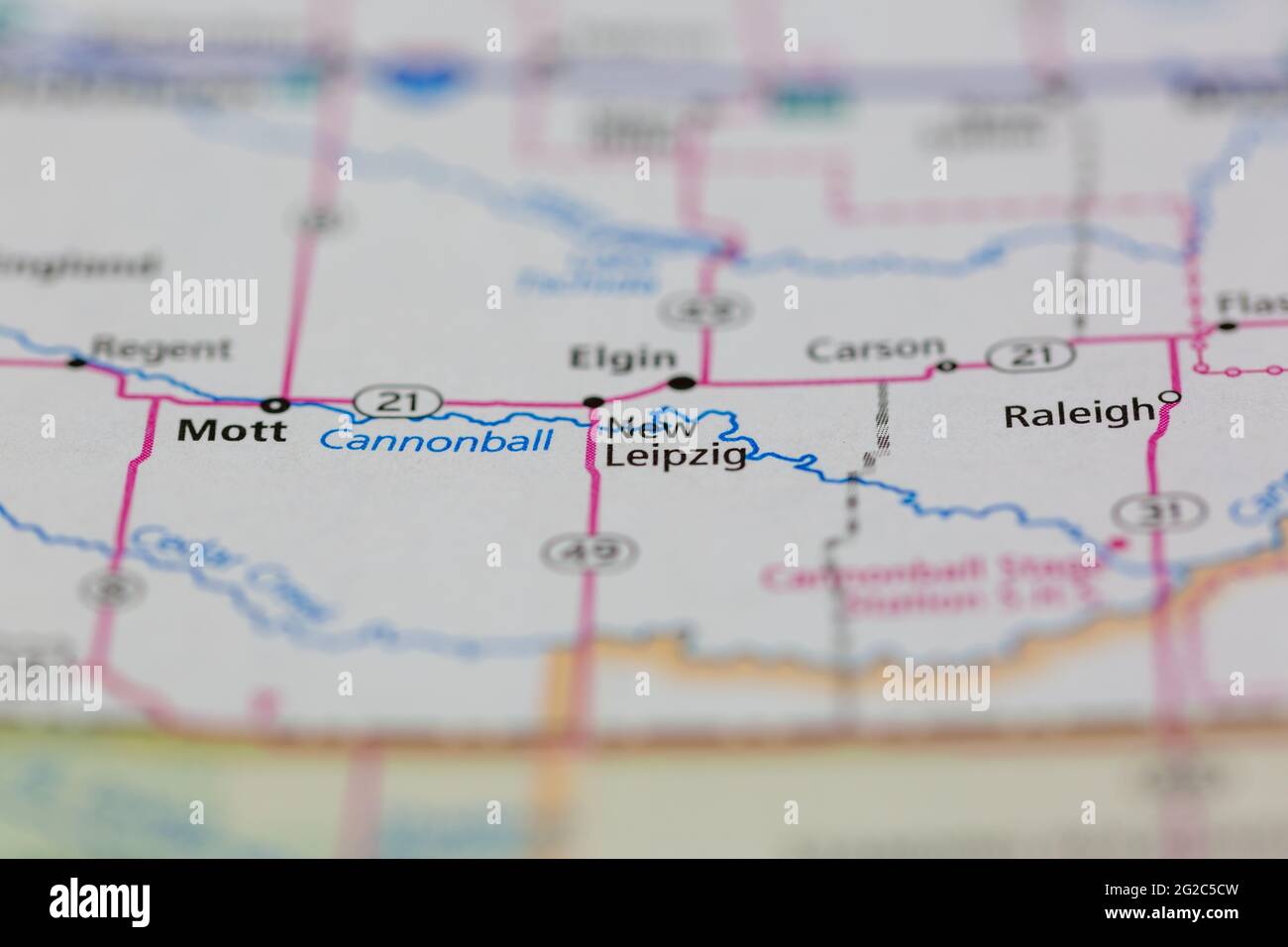 New Leipzig North Dakota USA shown of a Road map or Geography map Stock Photo Alamy