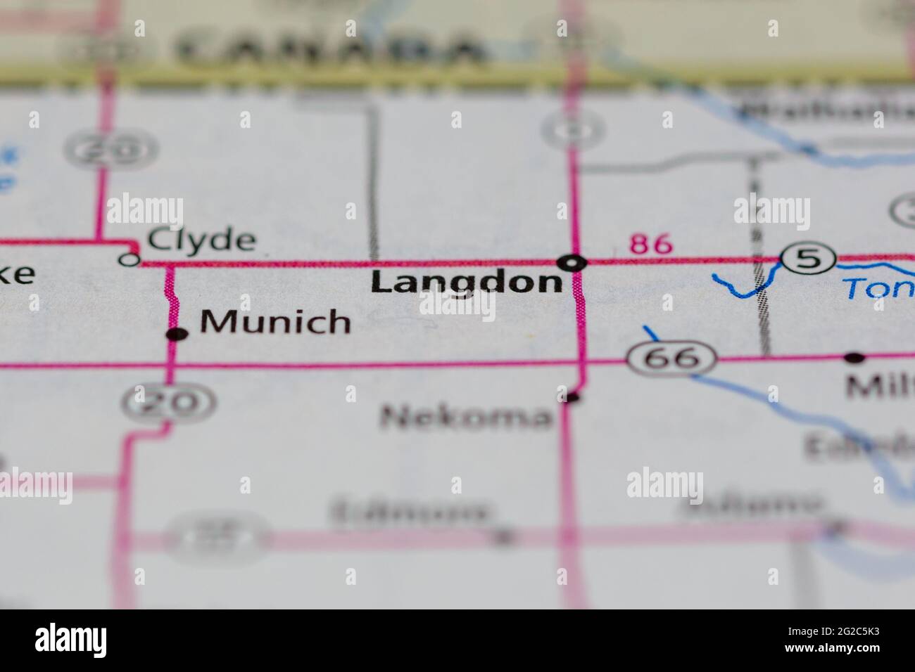 Langdon on a map hires stock photography and images Alamy