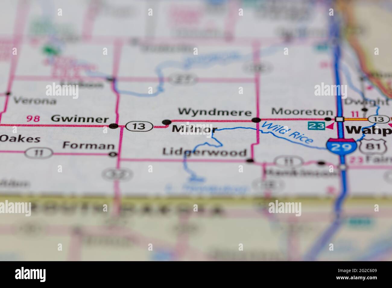 Milnor north dakota on a map hires stock photography and images Alamy