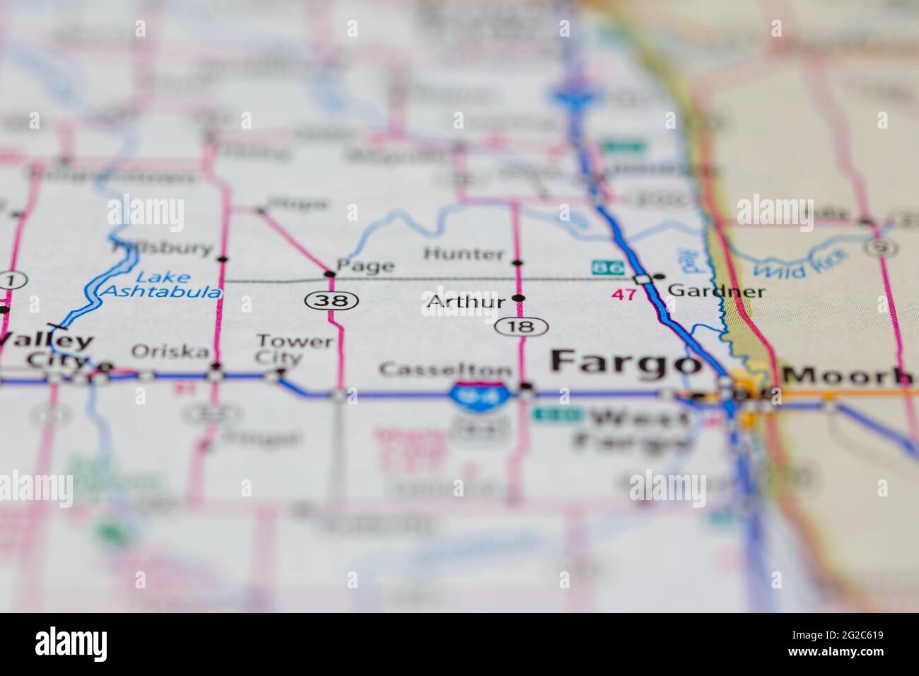 Arthur north dakota map hires stock photography and images Alamy