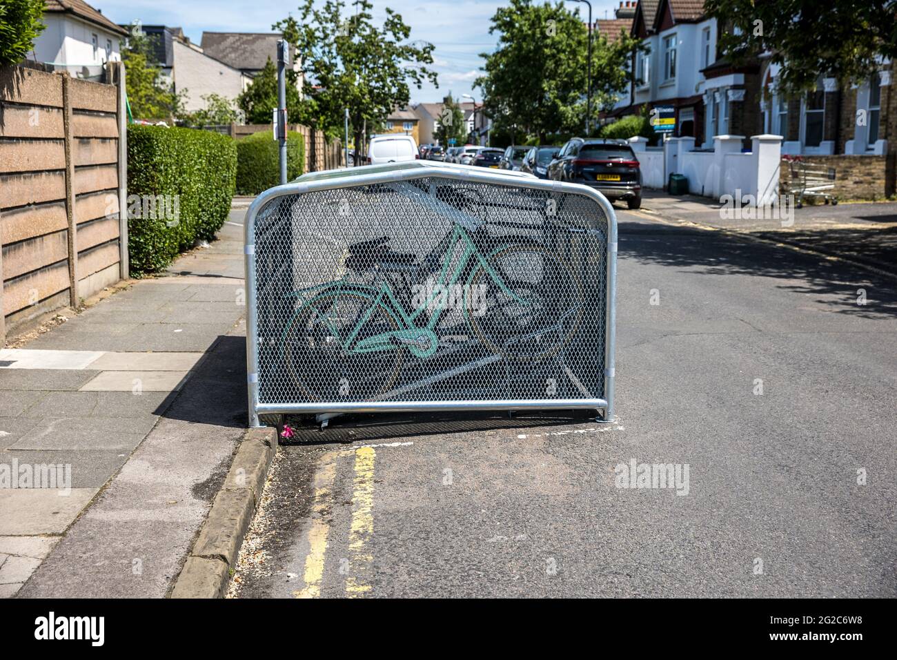 On street bike store on a London street. Stock Photo