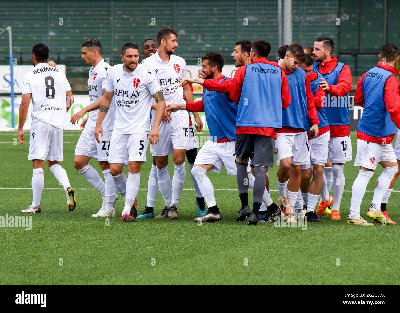 Avellino, Italy. 09th June, 2021. AC Padova celebrate during the Lega Pro  Playoff match between US Avelino and AC Padova at Partenio Adriano Lombardi  stadium in Avellino, Italy on June 9, 2021. (