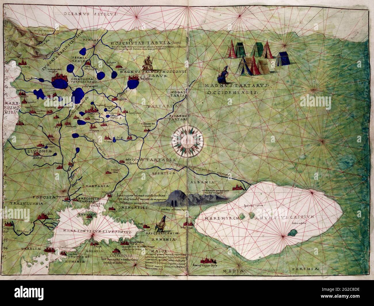 Grand Duchy of Moscow Map, Moscovia Map, Map of Moscovia, Muscovite Russia, Muscovite Russia Map, Map of Muscovite Russia, Muscovite Rus, Moscow Map Stock Photo