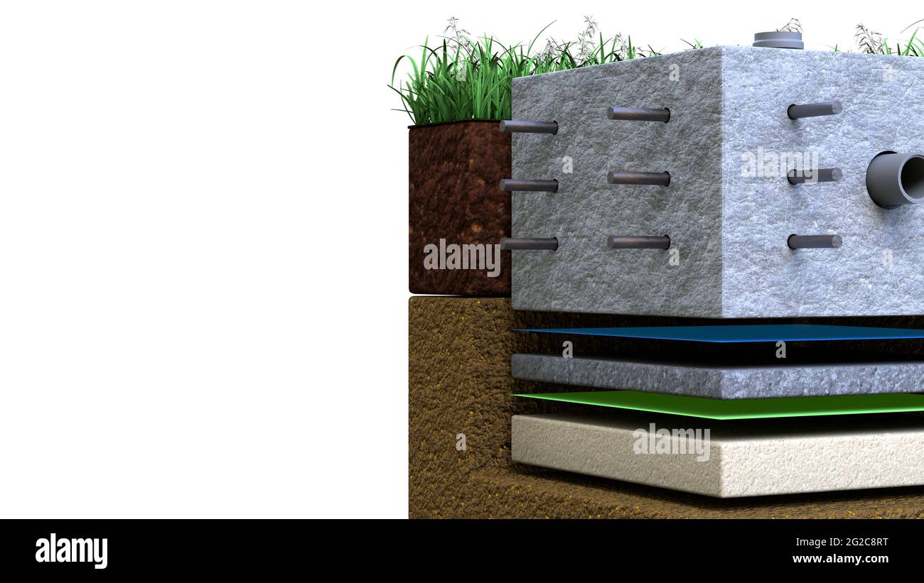Substructure Vector industrial 3d illustration, house substructure scheme isolated Stock ...