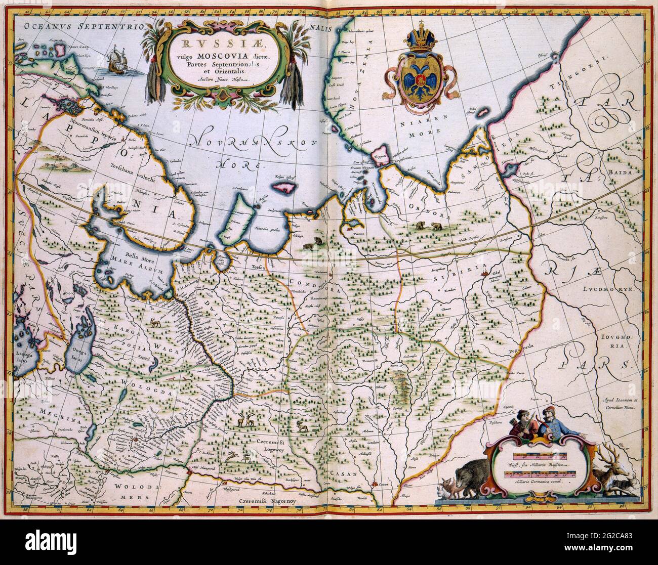 Abraham Ortelius Russia Moscow W Siberia Tartaria Repro Antique Map Plan Print 