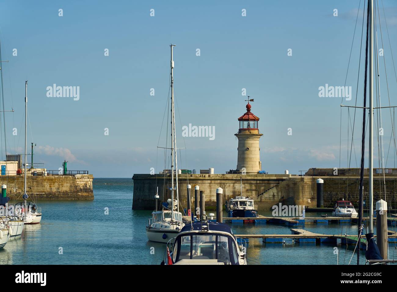 Ramsgate, United Kingdom April 30, 2021 Ramsgate Lighthouse stands next to the main harbour