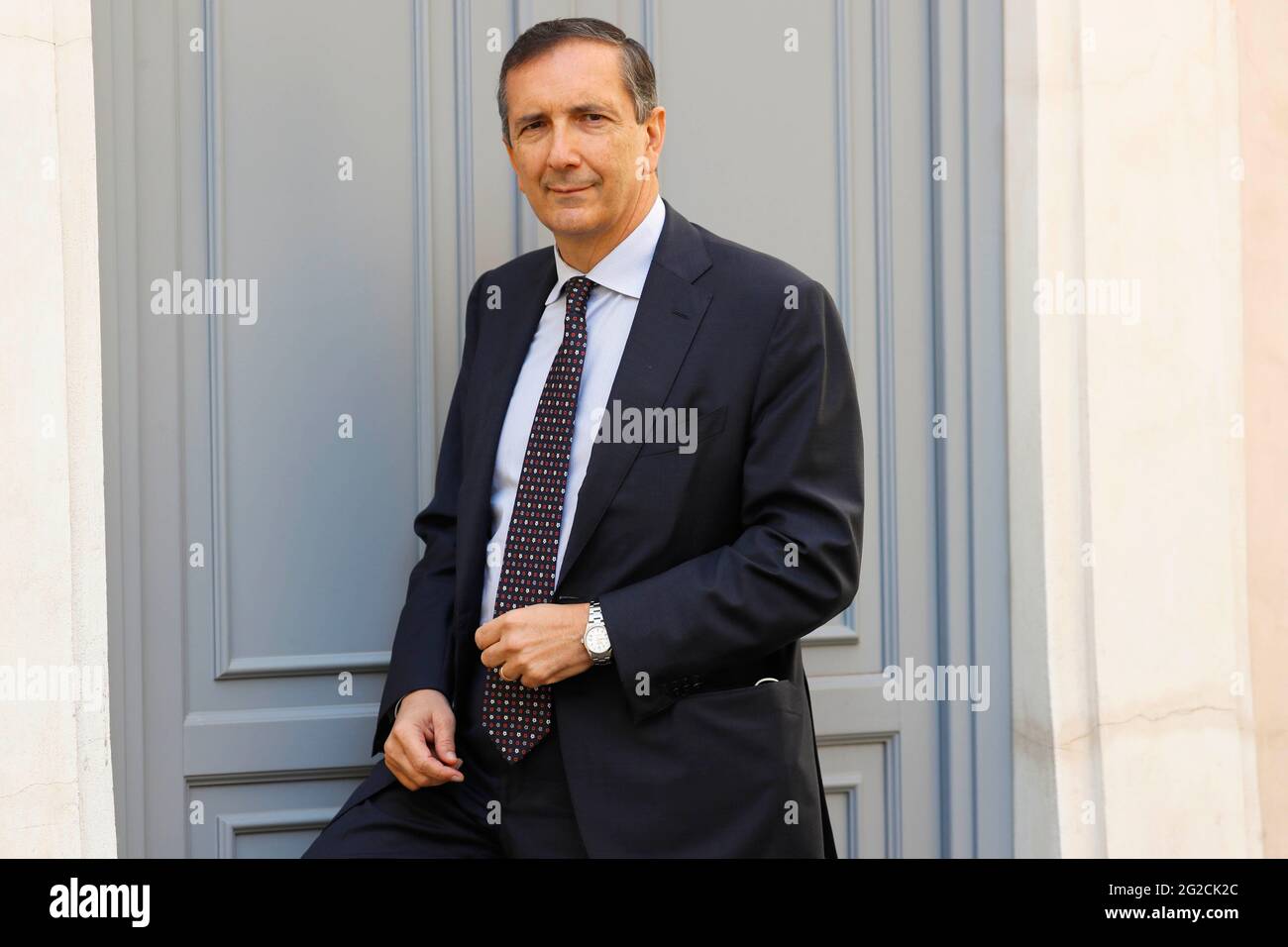 Rome, October 8, 2020 : Luigi Gubitosi CEO of Tim. Tim is an Italian telecommunications company, which offers fixed-line telephony, mobile phone, publ Stock Photo