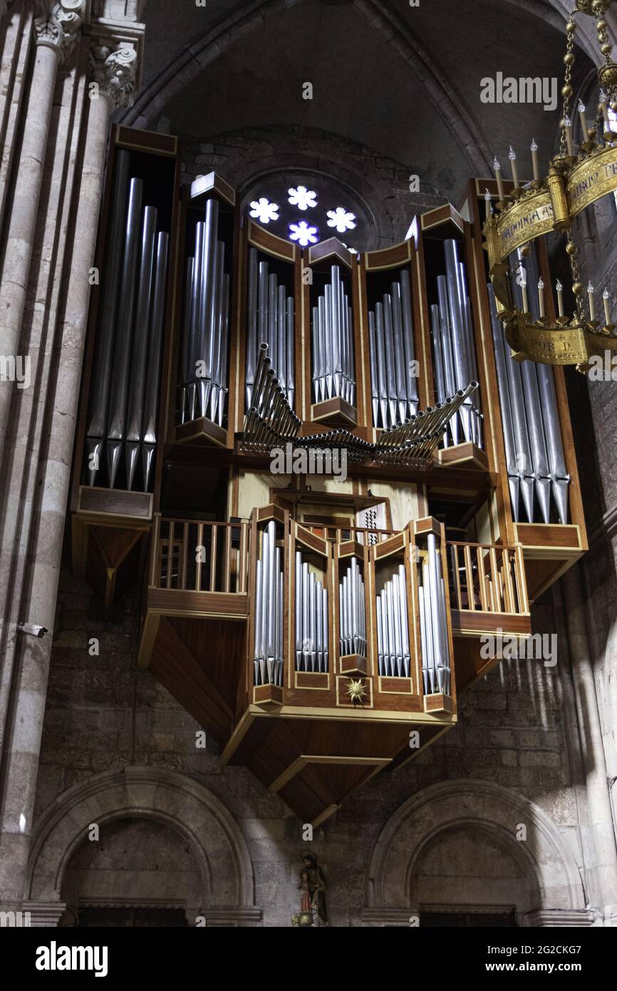 Organ instrument inside the Basilica of Santa Maria in Spain Stock Photo Alamy