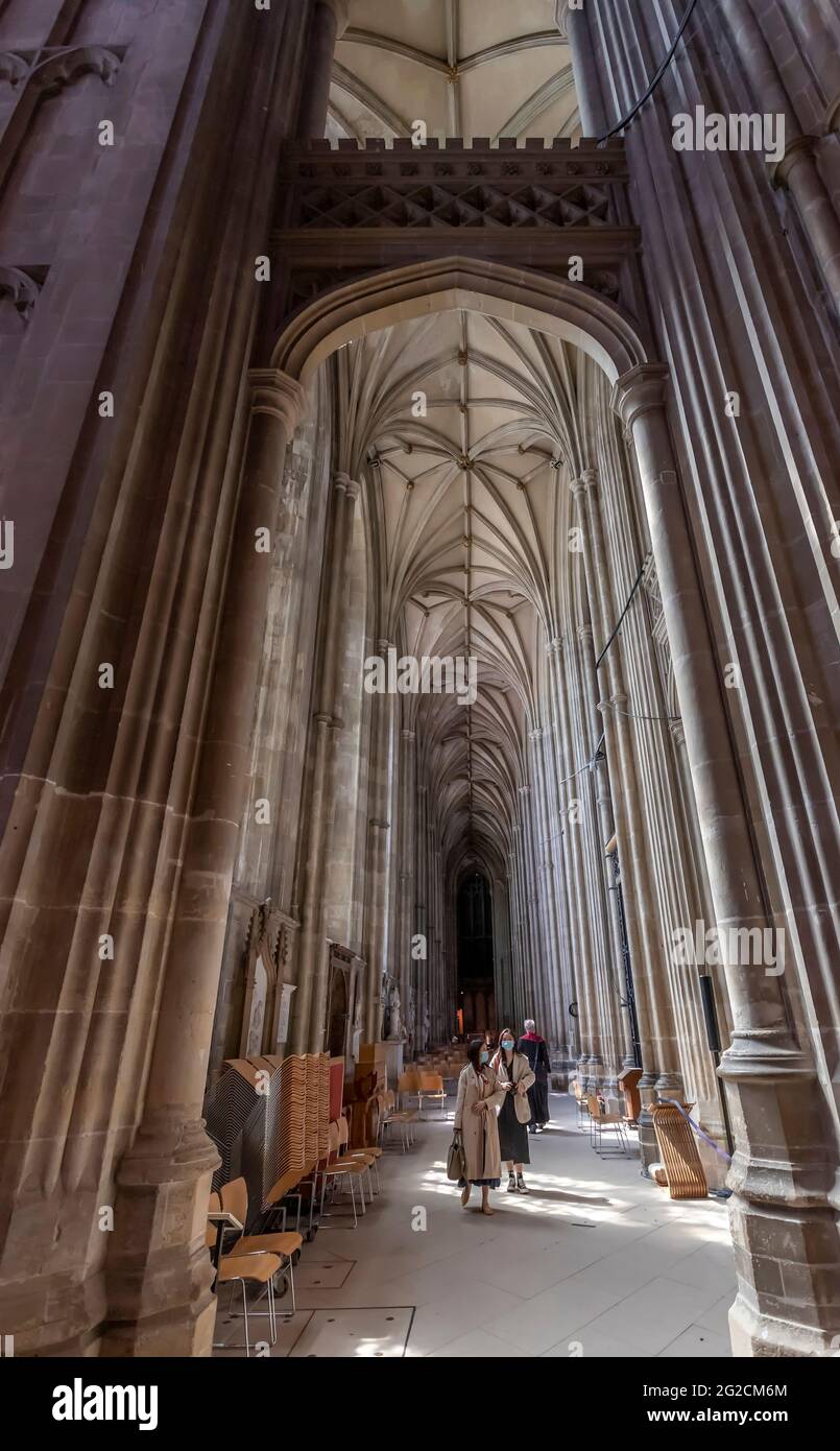 Inside Canterbury Cathedral in Kent, is one of the oldest and most