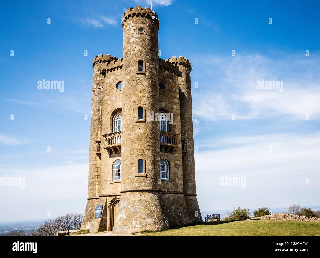 Broadway Tower, an 18th century folly, standing at the second highest point in the Cotswolds. Stock Photo
