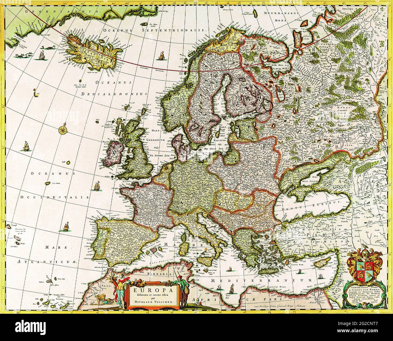 Photographie Carte Europe avec capitales - Texture vintage rétro