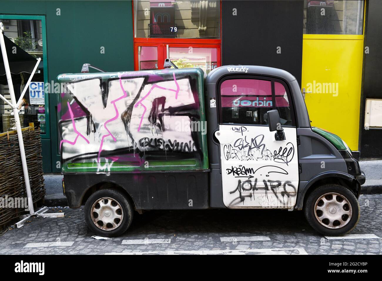 Micro truck in Montmartre - Paris - France Stock Photo