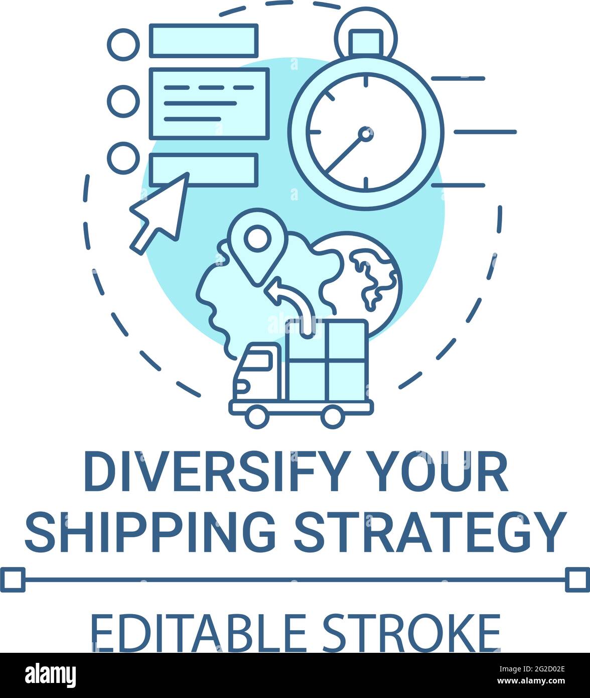 Diversify shipping strategy concept icon Stock Vector