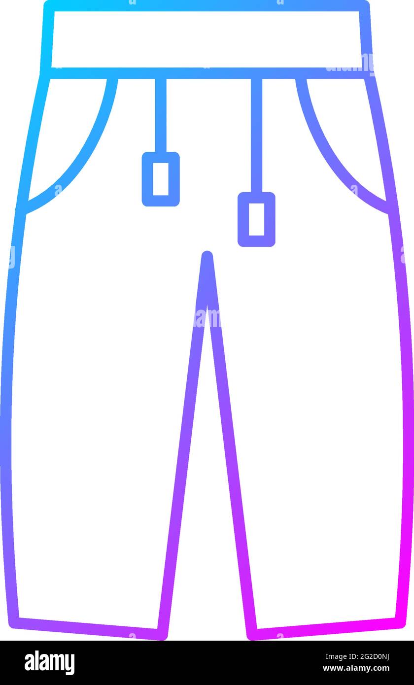 Sweatpants gradient linear vector icon Stock Vector