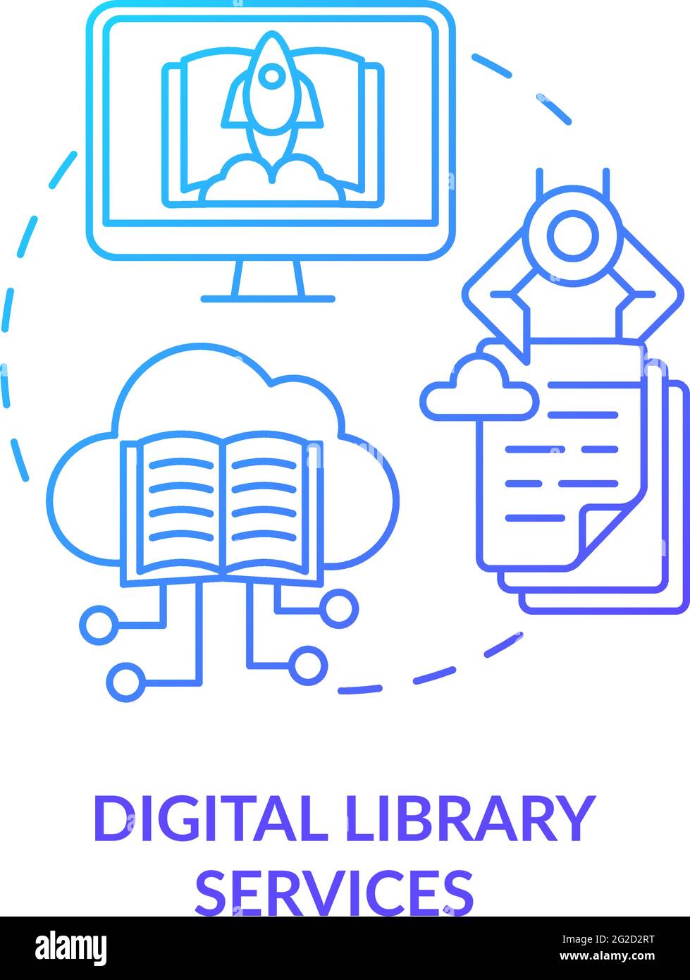 Digital library services concept icon Stock Vector Image & Art Alamy