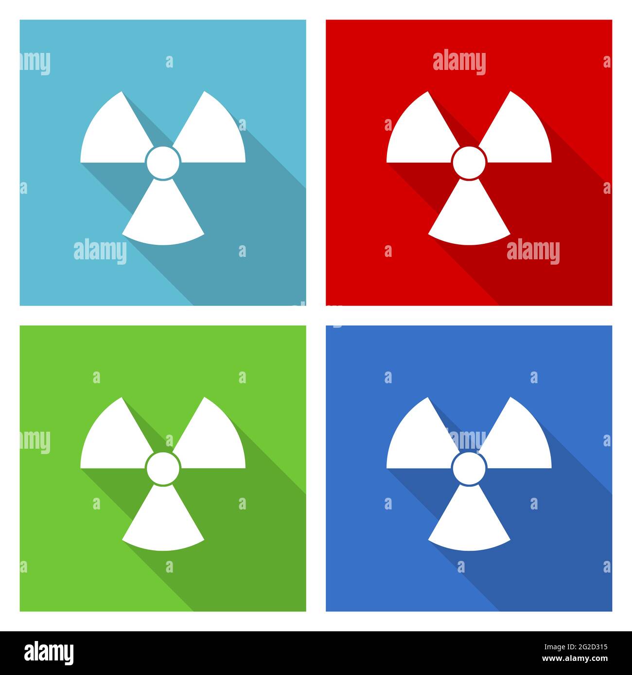 Radiation icon set, flat design vector illustration in eps 10 for ...
