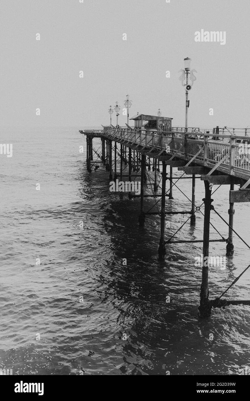 The abandonned end of the Grand Pier in Teignmouth, Devon. Stock Photo