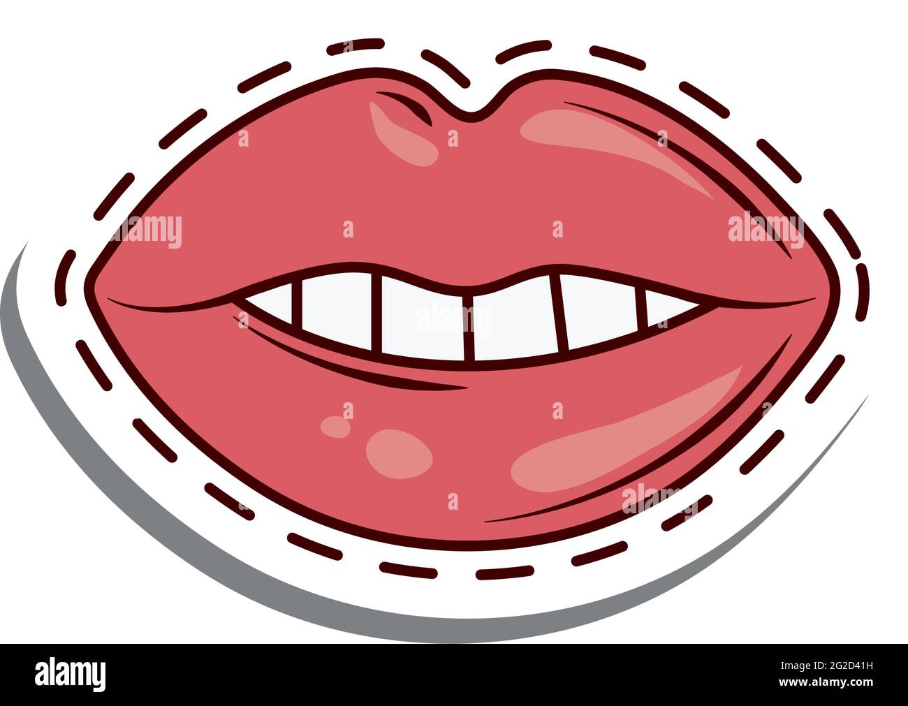 lips girlish patch Stock Vector