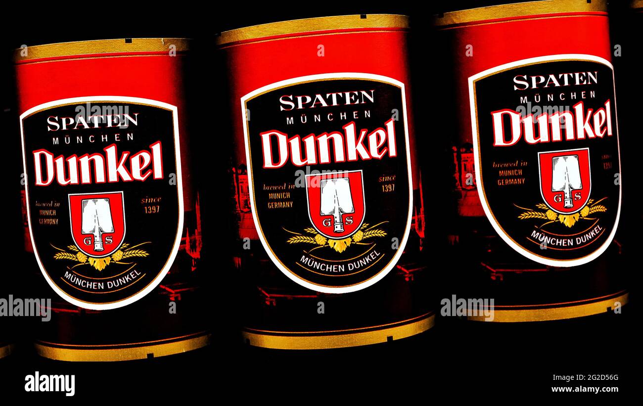 Editorial photo on Spaten theme.  Illustrative photo for news about Spaten - a German beer brand Stock Photo