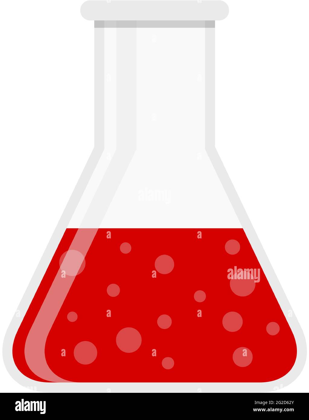 Science flask lab beaker icon, laboratory test glass vector Stock