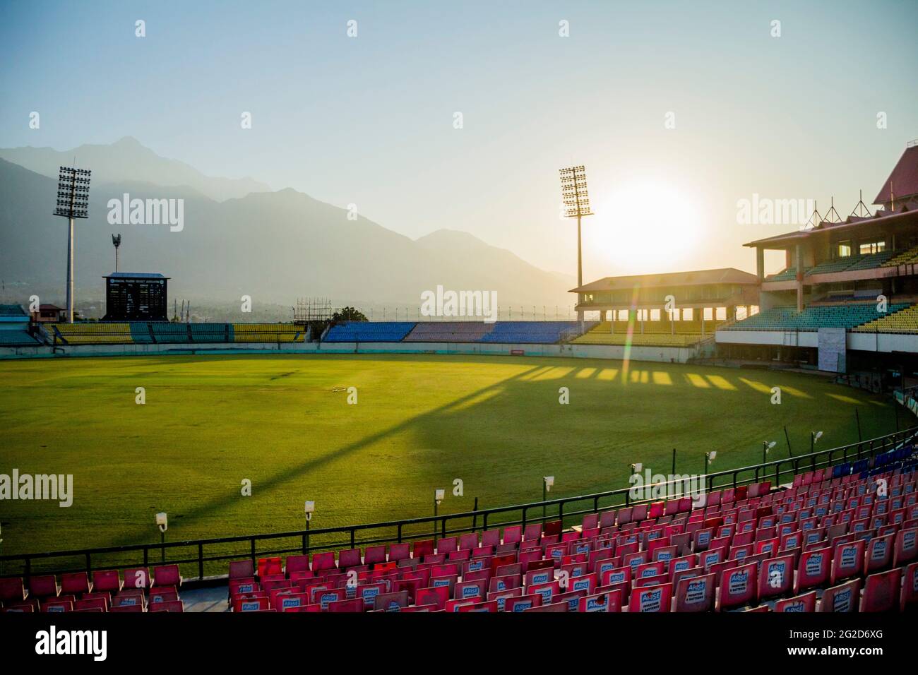 HPCA cricket stadium, Dharamshala India Stock