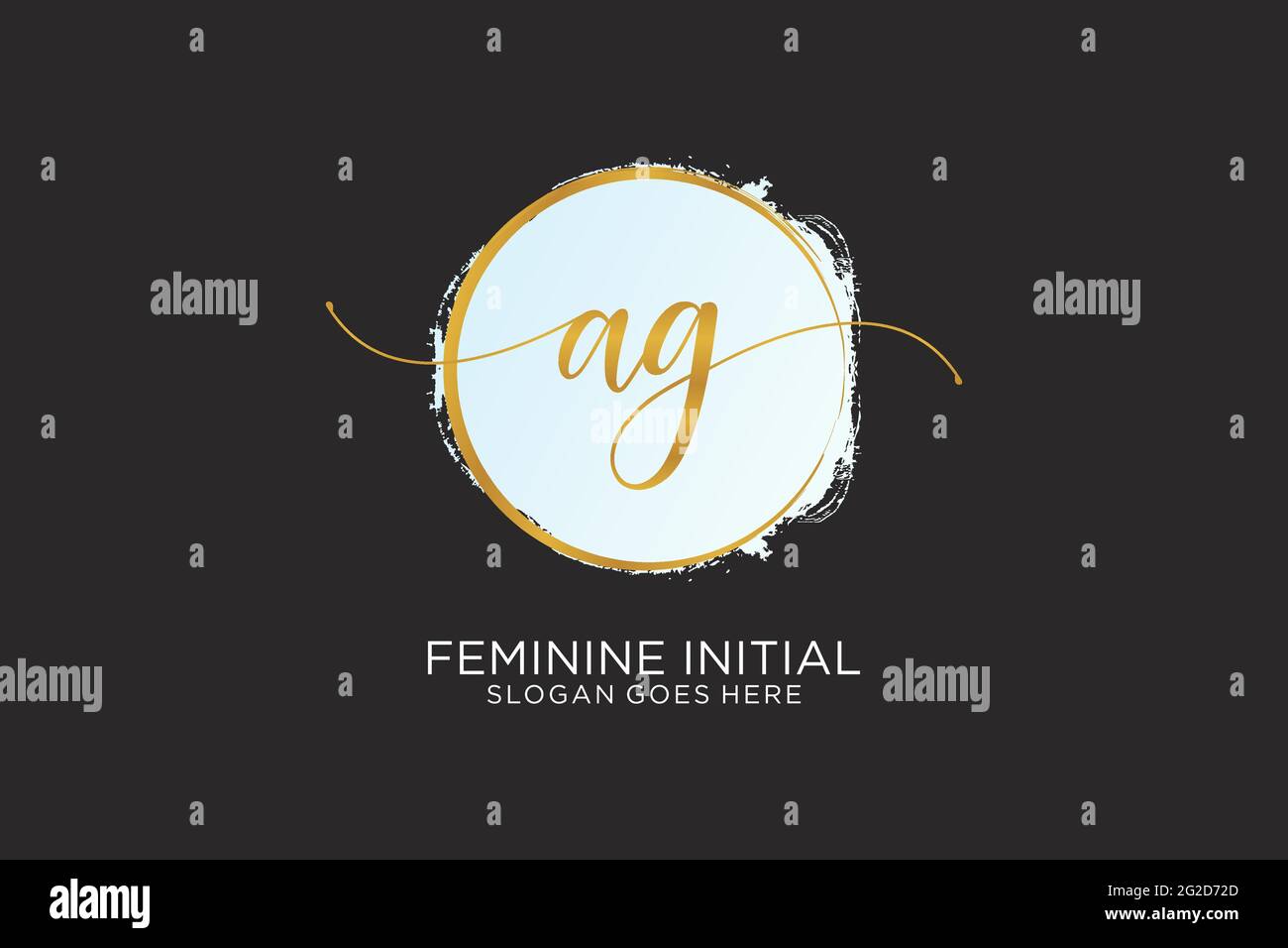 AG handwriting logo with circle template vector signature, wedding ...