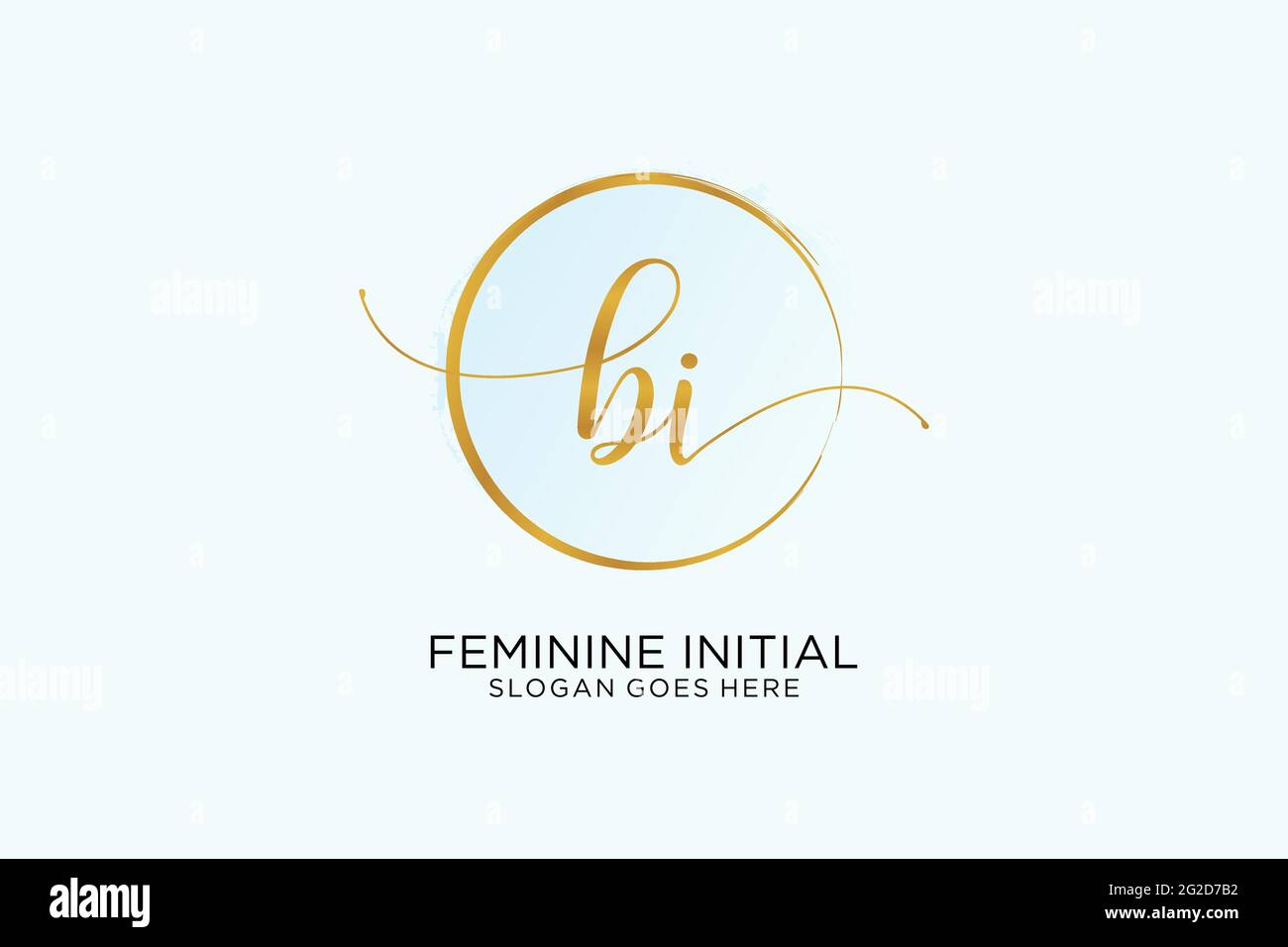 BI handwriting logo with circle template vector signature, wedding ...
