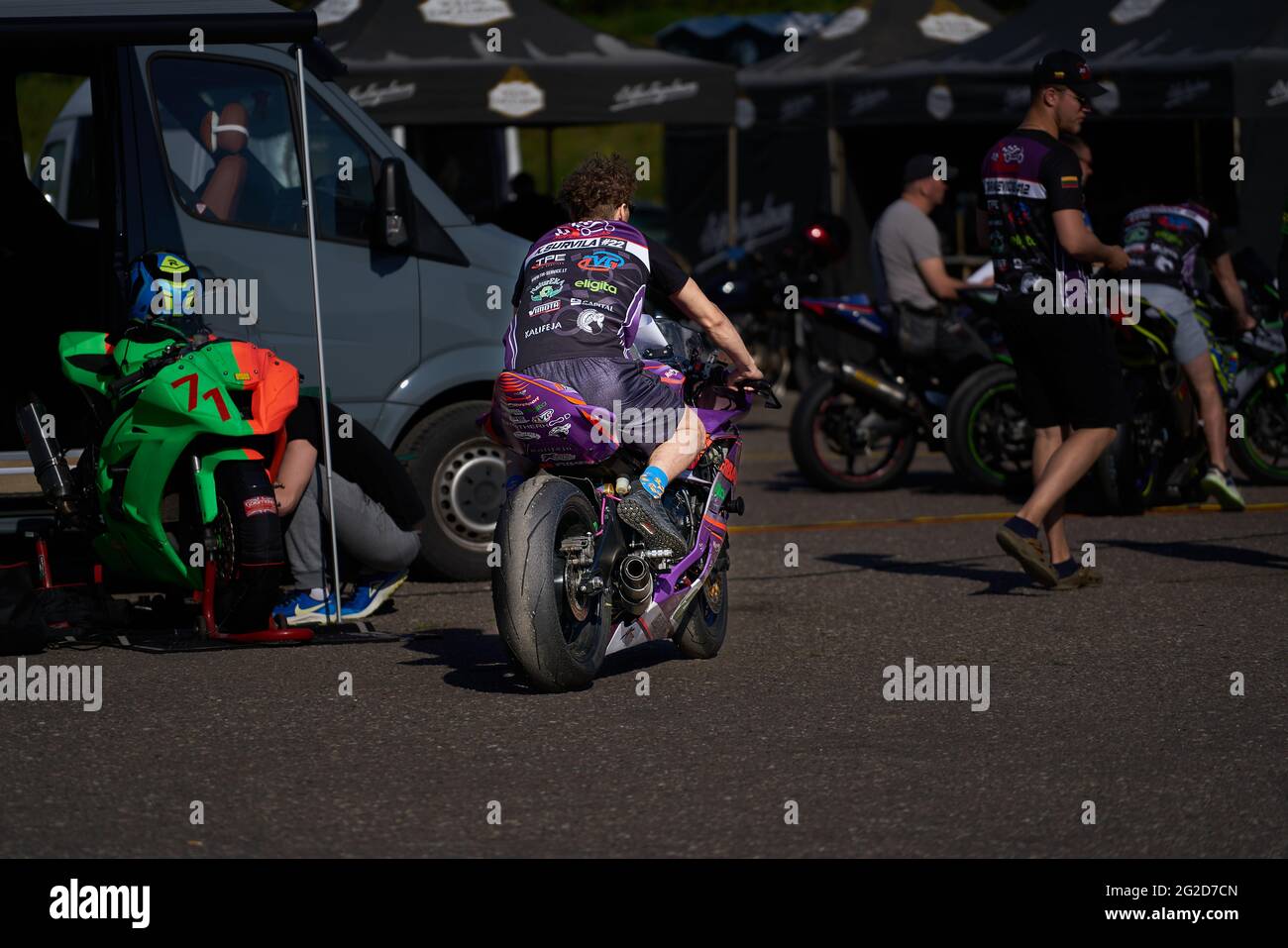 Lithuania 05 06 2021 Motorcycle Illegal Race On The Street Concept About Transportation Challenge And People Stock Photo Alamy