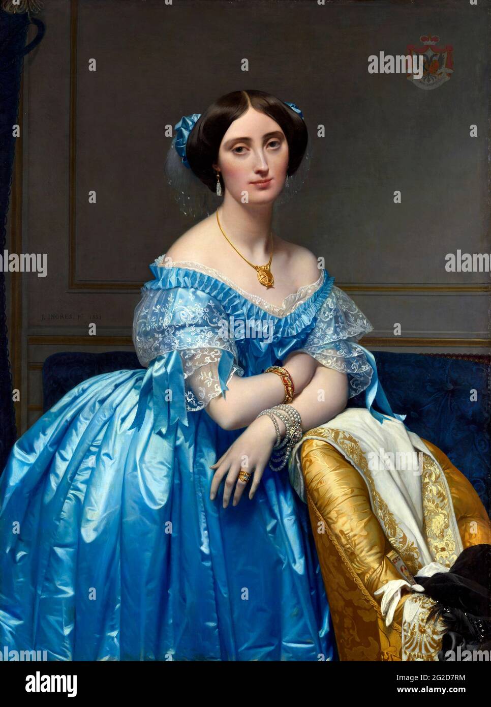 Ingres. Joséphine-Éléonore-Marie-Pauline de Galard de Brassac de Béarn, Princesse de Broglie by Jean-Auguste-Dominique Ingres (1780-1867), oil on canvas, 1851-53 Stock Photo