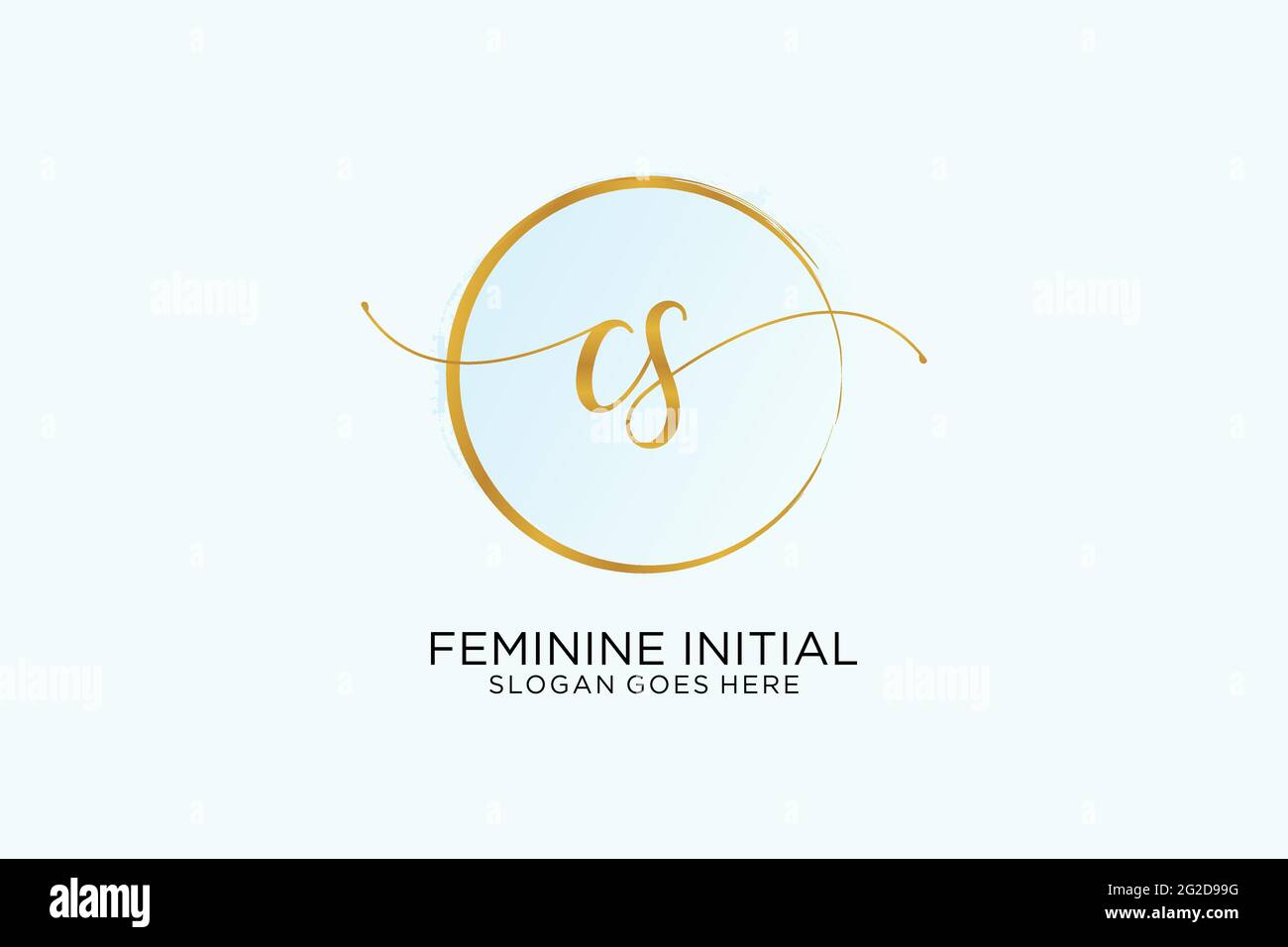 CS handwriting logo with circle template vector signature, wedding ...